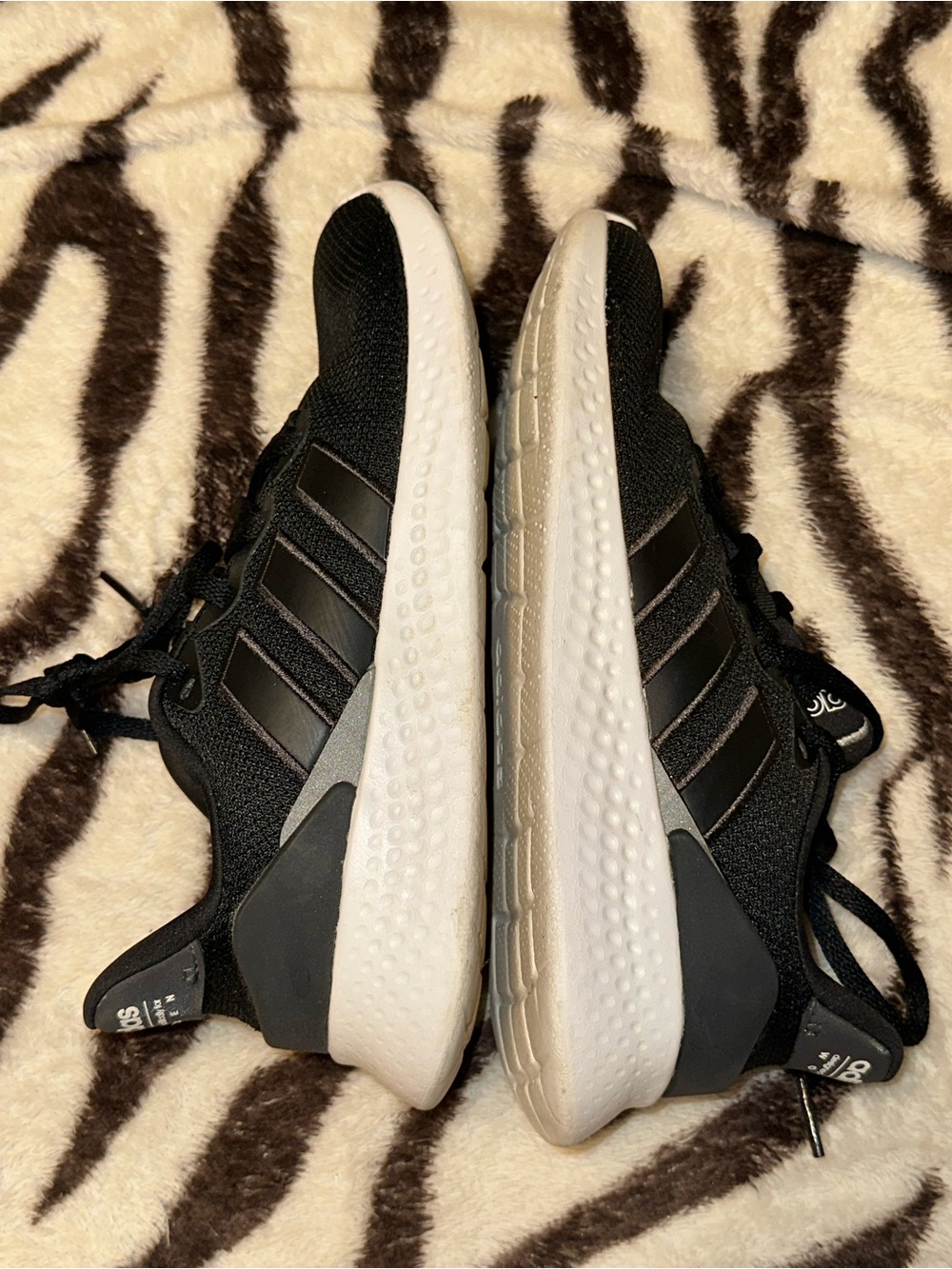 adidas Black and White Women's Lightweight Knit Sneakers